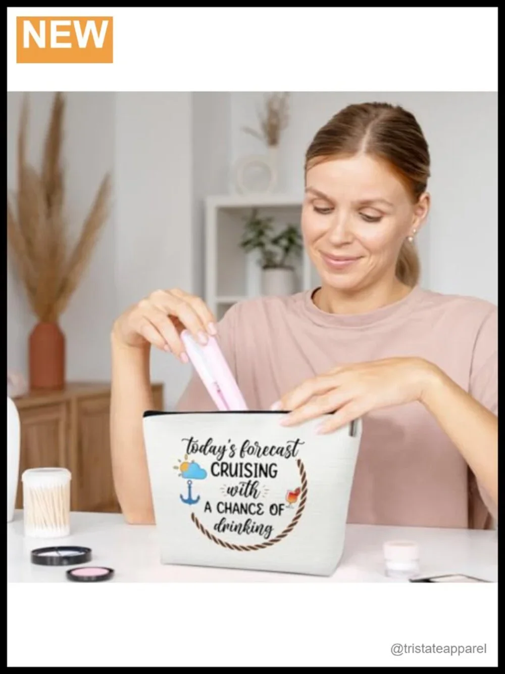 Cruise Makeup Bag - Travel Cosmetic Pouch Zipper Organizer